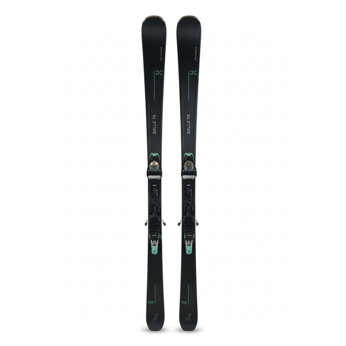 Esquíes Nordica Belle 78 DC para mujer con fijaciones, listos para usar.
