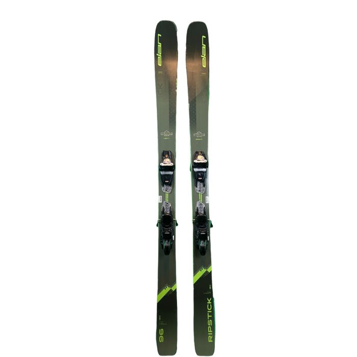 Esquíes Elan Ripstick 96 con fijaciones montadas, listos para usar.