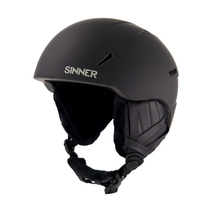Casco de esquí Sinner negro con detalles y sistema de ajuste.