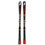 Esquíes Nordica Dobermann Spitfire 72 RB con fijaciones, vista frontal y lateral.