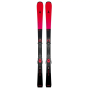 Esquíes Atomic Redster S7 2022 con fijaciones, listos para usar en la nieve.