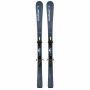 Elan Explore 74 ski paar 140 cm – vooraanzicht met blauw topblad, Elan logo en bindingen zichtbaar, opgesteld tegen witte achtergrond in skiwinkel