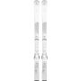 Esquíes Atomic Cloud C7 blancos para mujer con fijaciones visibles.
