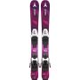 Esquíes Atomic Maven Girl 2024 con fijaciones, diseño morado y blanco.