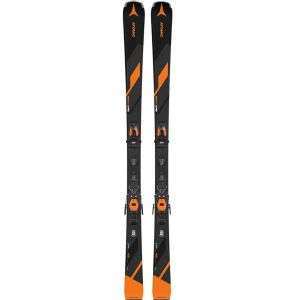 Esquíes Atomic Cloud C LTD para mujer con fijaciones y diseño blanco.