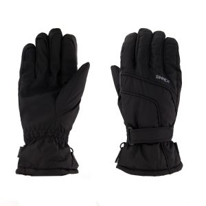 Guantes negros Sinner DRY-S® listos para usar, mostrando el logo de la marca en el dorso de la mano.